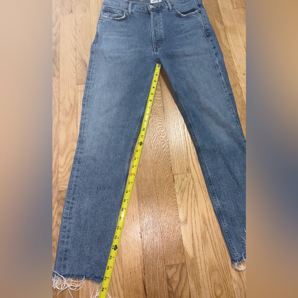 Agolde Nico High-Rise Slim Fit Jeans With Button Fly And Raw Hem Women’s Size 29 - Picture 8 of 13